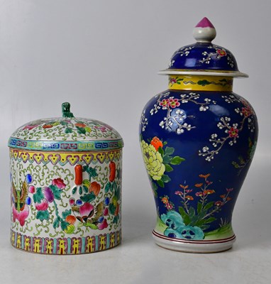Lot 145 - Two 20th century Chinese vases, one a covered...