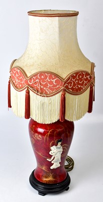 Lot 68 - A red lacquered gilt-heightened chinoiserie...