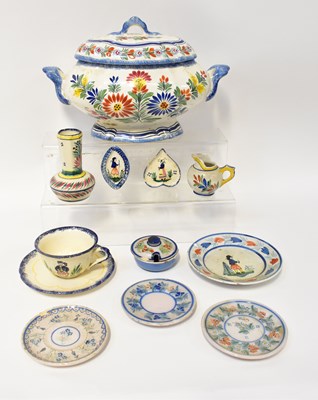 Lot 90 - QUIMPER; a mixed lot of ceramics including a...