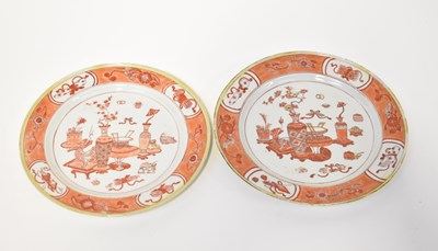 Lot 153 - A pair of Chinese porcelain plates with blood...