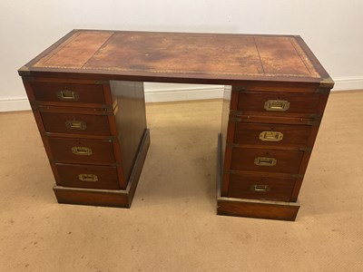 Lot 275 - A campaign style mahogany brass trimmed and...