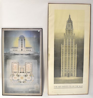 Lot 348 - Two architectural lithographs, comprising...