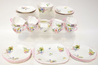 Lot 119 - SHELLEY; a 'Wild Flowers' pattern tea service,...