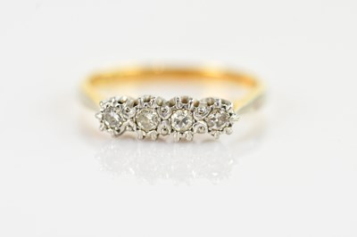 Lot 338 - An 18ct yellow gold and platinum diamond...