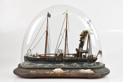 Lot 286 - A scratch built ship diorama, on wooden base...