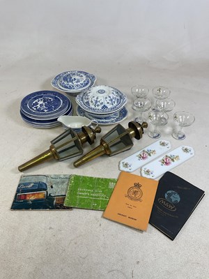 Lot 111 - A pair of reproduction brass carriage lamps,...