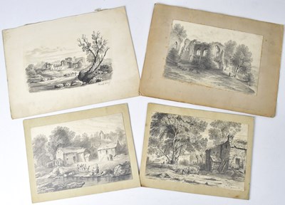 Lot 561 - 19th CENTURY ENGLISH SCHOOL; four pencil...