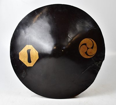 Lot 191 - A Jingasa Samurai papier-mâché hat with two...