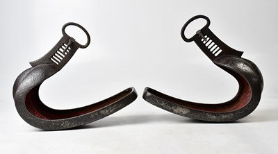 Lot 201 - A pair of Japanese Samurai Abumi horse...