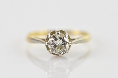 Lot 503 - A yellow and white metal diamond solitaire...