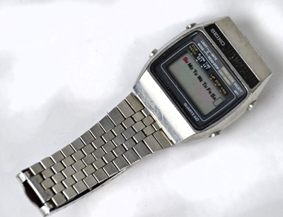 Lot 1062 - SEIKO; a stainless steel quartz Digital Type...
