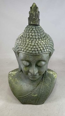 Lot 235 - A large fibreglass Tibetan inspired bust,...
