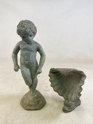 Lot 233 - A 19th century lead figure of a putto, height...