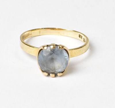 Lot 824 - A Finnish 9ct gold ring with a circular facet...