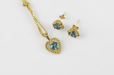 Lot 377 - A 9ct yellow gold heart shaped pendant,...