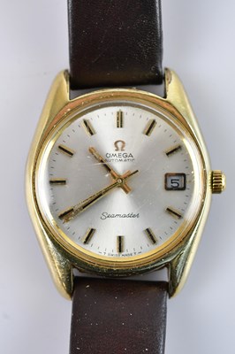 Lot 410 - OMEGA; a gentleman's gold plated and stainless...