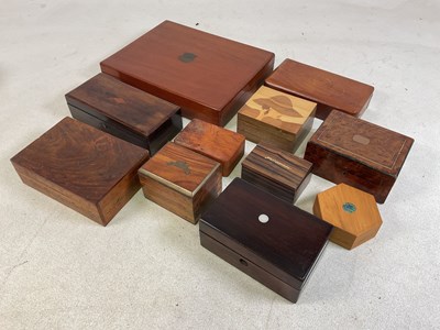 Lot 24 - A group of wooden boxes including a late 19th...