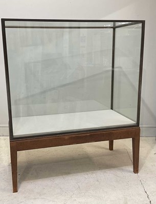Lot 27 - A large and impressive museum cabinet, on oak...