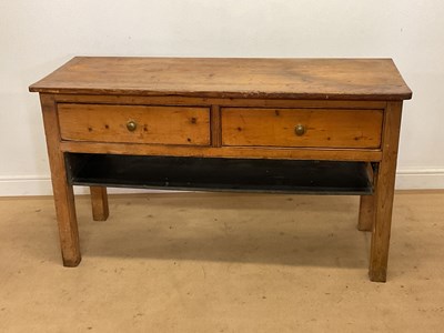 Lot 259 - A Victorian and later pine two drawer side...