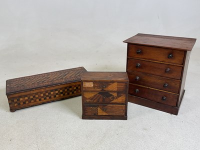 Lot 13 - A miniature four drawer chest, width 22cm, a...