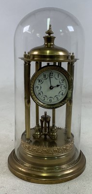Lot 220 - A brass 365 day anniversary clock, with Arabic...