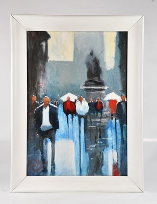 Lot 1305 - DAVE COULTER; oil on canvas, 'Albert Square',...