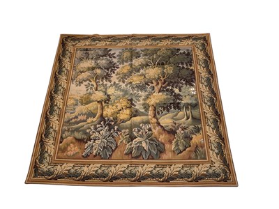 Lot 1232 - A large tapestry of a forest, bearing JP Paris...
