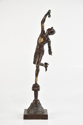 Lot 1208 - A bronze figure of Mercury, height 47cm.