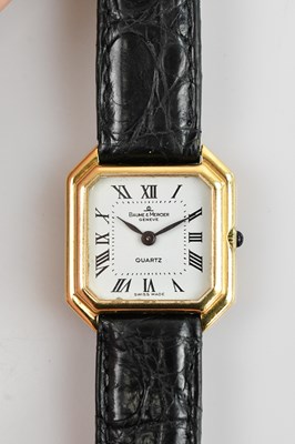 Lot 1032 - BAUME & MERCIER; a lady's quartz tank style...