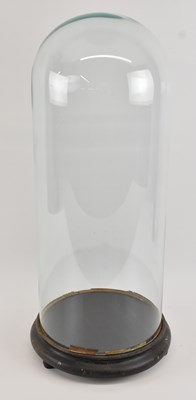 Lot 290 - A Victorian hand blown glass dome, raised on...