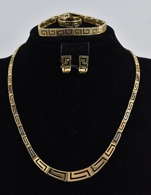 Lot 1304 - A suite of 14K yellow gold jewellery with...