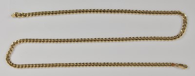 Lot 1306 - A 9ct yellow gold flat Cuban link necklace,...