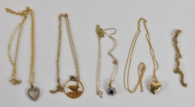 Lot 1208 - A 9ct yellow gold fine dainty link necklace,...