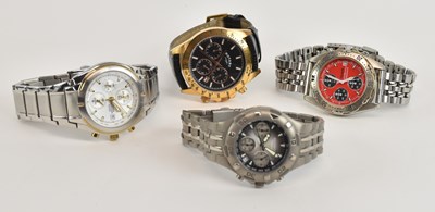 Lot 1520 - ROTARY; a gentleman’s stainless steel gold...