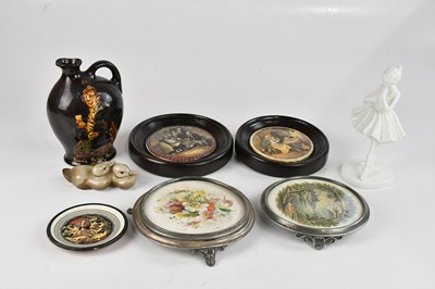 Lot 1053 - ROYAL DOULTON; a Kingsware flask of Dewar's...