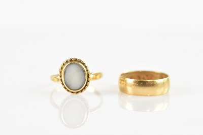Lot 358 - A 9ct yellow gold wedding band, size L 1/2,...