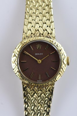 Lot 1010 - ROLEX; a lady's 14ct gold Celline wristwatch,...