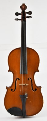 Lot 11 - A full size violin with two-piece back length...