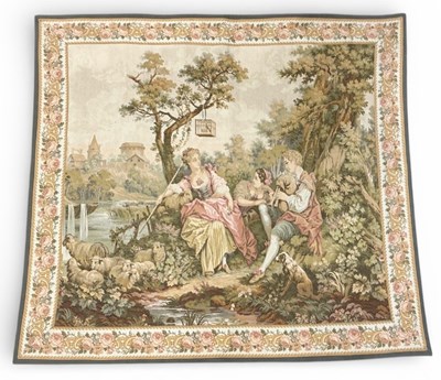 Lot 402 - A large French rectangular Panneaux Gobelins...
