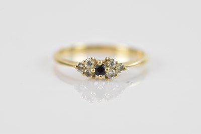 Lot 691 - A 9ct yellow gold dress ring, set with six...