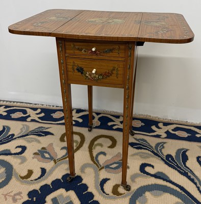 Lot 7 - An Edwardian Sheraton Revival painted...