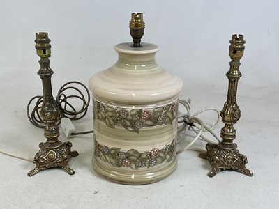 Lot 435 - JERSEY POTTERY; a table lamp, height 28cm,...