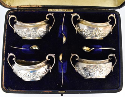 Lot 869 - A cased set of four 19th century hallmarked...