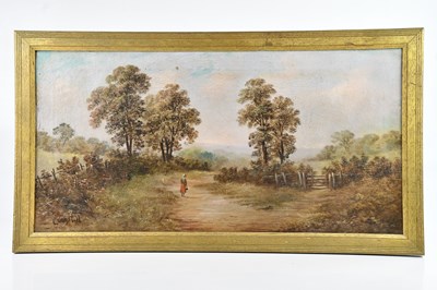 Lot 1691 - GOODWIN; oil on canvas, rural scene, lower...