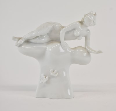 Lot 505 - PETER STRANG FOR MEISSEN; a white glazed...