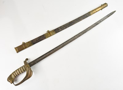 Lot 495 - E. MURCH, DEVONPORT; a naval dress sword, with...
