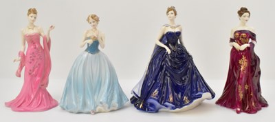 Lot 544 - COALPORT; three porcelain figures comprising...