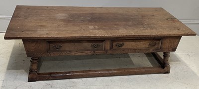 Lot 1111 - A modern oak coffee table, with rectangular...