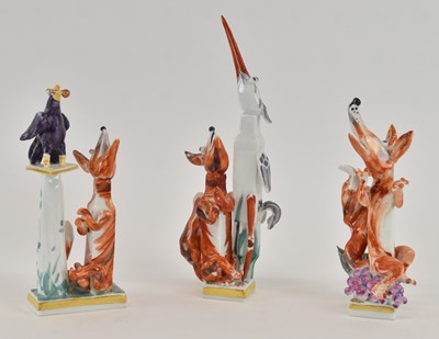 Lot 500 - PETER STRANG FOR MEISSEN; three miniature...
