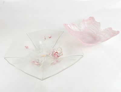 Lot 1202 - WALTHER; a glass bowl, together with a pink...